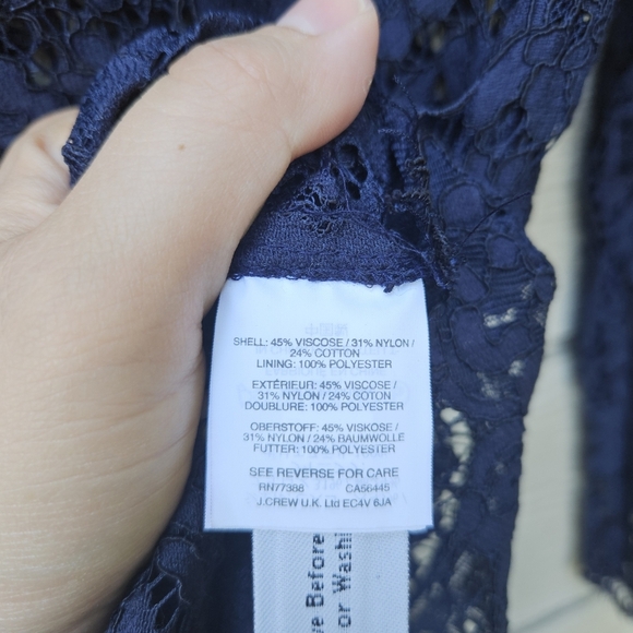 J. Crew navy lace top SEE MEASUREMENTS - Picture 6 of 9